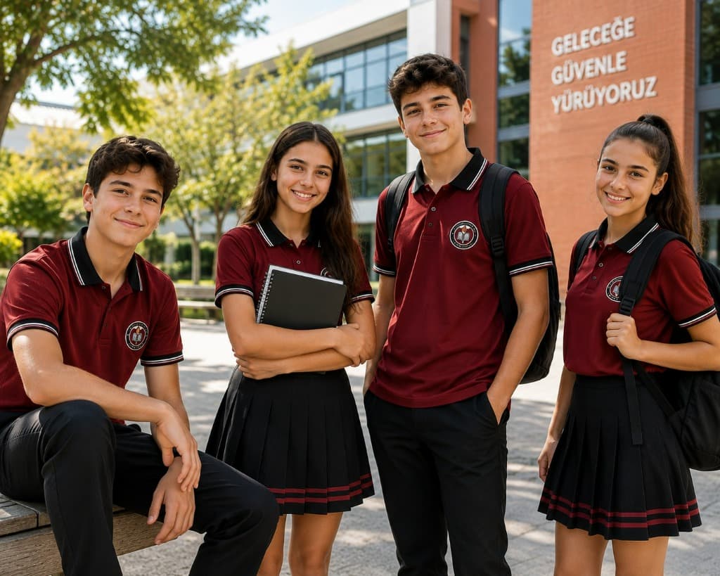 Bordo Temalı Öğrenci Üniforma Modeli